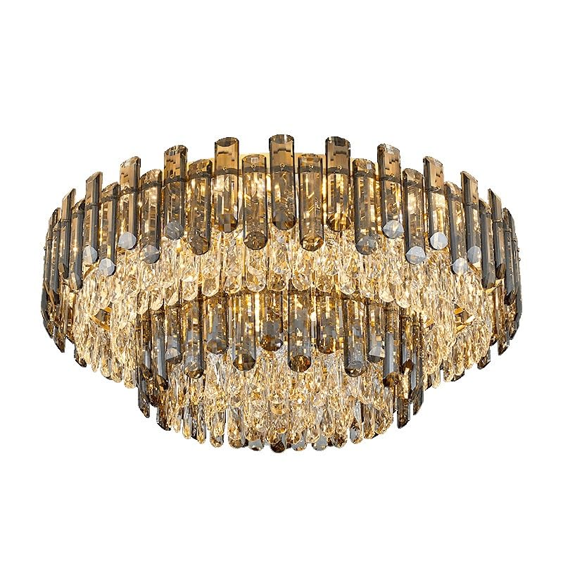 Plafón de techo de cristal y hierro de 120cm decorativo para salón elegante