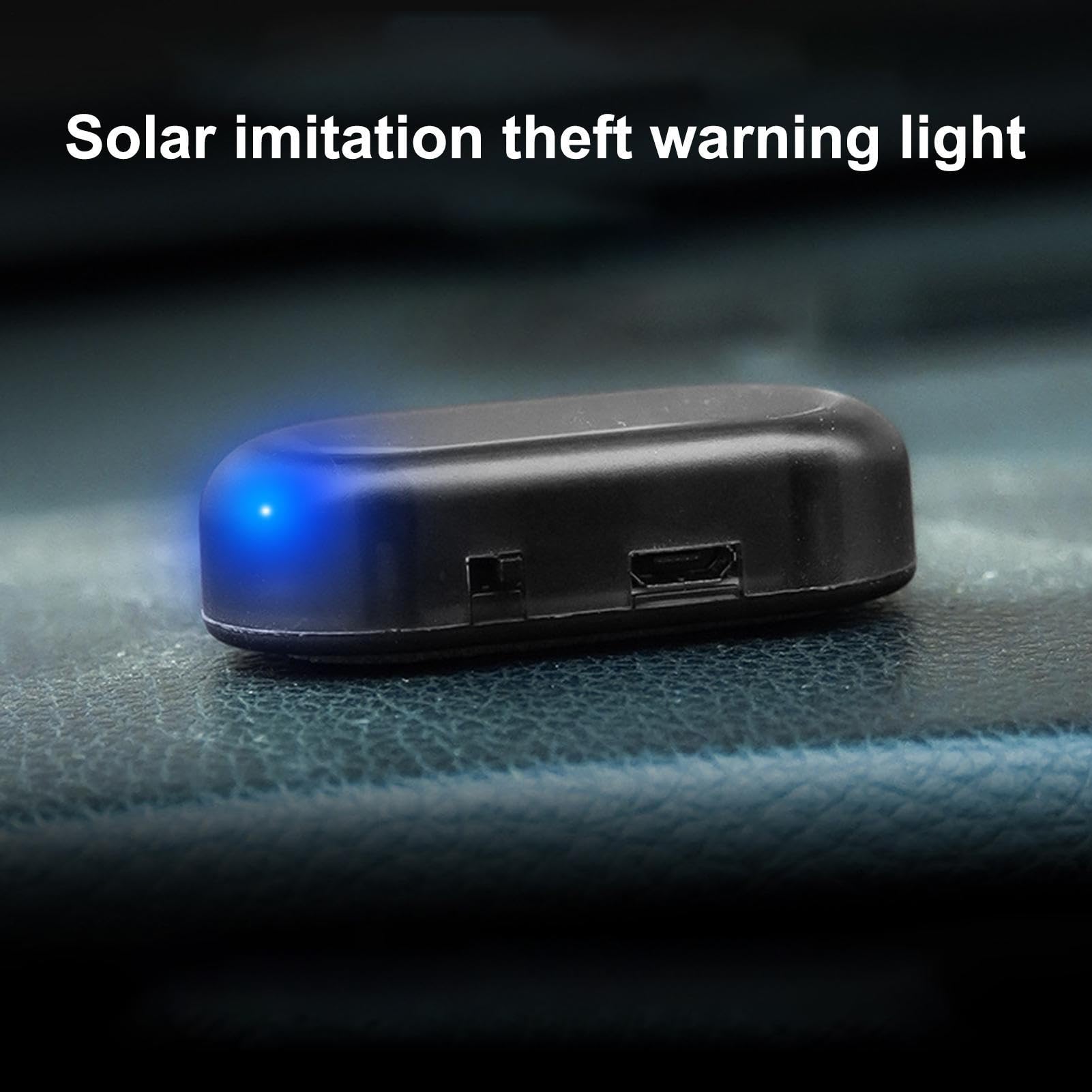 Luce Anti-Furto Auto Solare LED Lampeggiante con Sensore di Luce, Senza Batterie, Blu