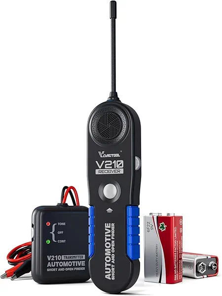 VDIAGTOOL V210 Wire Tracer Automotive Electrical Open & Short Finder Circuit Tester Wire Breaker Finder Fault Probe Cable Tracker Electrical DC 6-42V