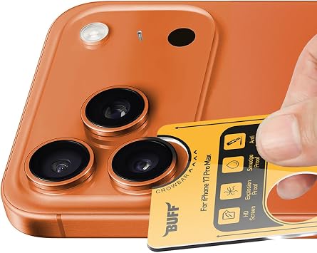 Metal 9H Camera Lens Protector (Orange) Compatible with BUFF LABS iPhone 17 Pro Max