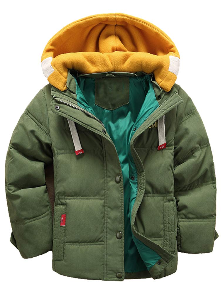 Odziezet Boys Army Green Kids Winter Down Coat Girls Autumn Warm Hooded Quilted Puffer Parka Jacket 4-13 Years