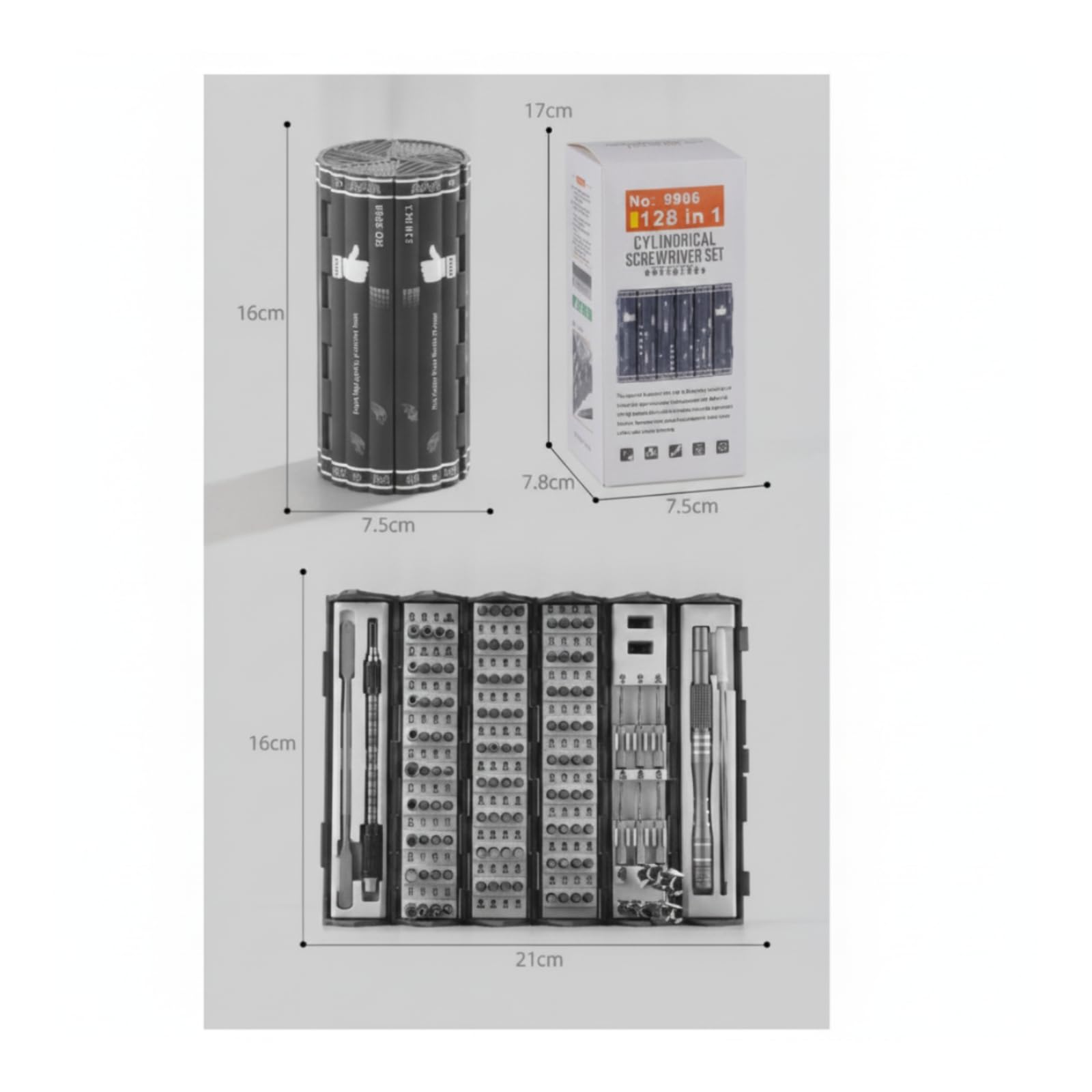 F Fityle Kit stornilladores Precisión con Mango Aluminio y Puntas Intercambiables con Estuche Libro Plegable para Reparación Aparatos Electrónicos