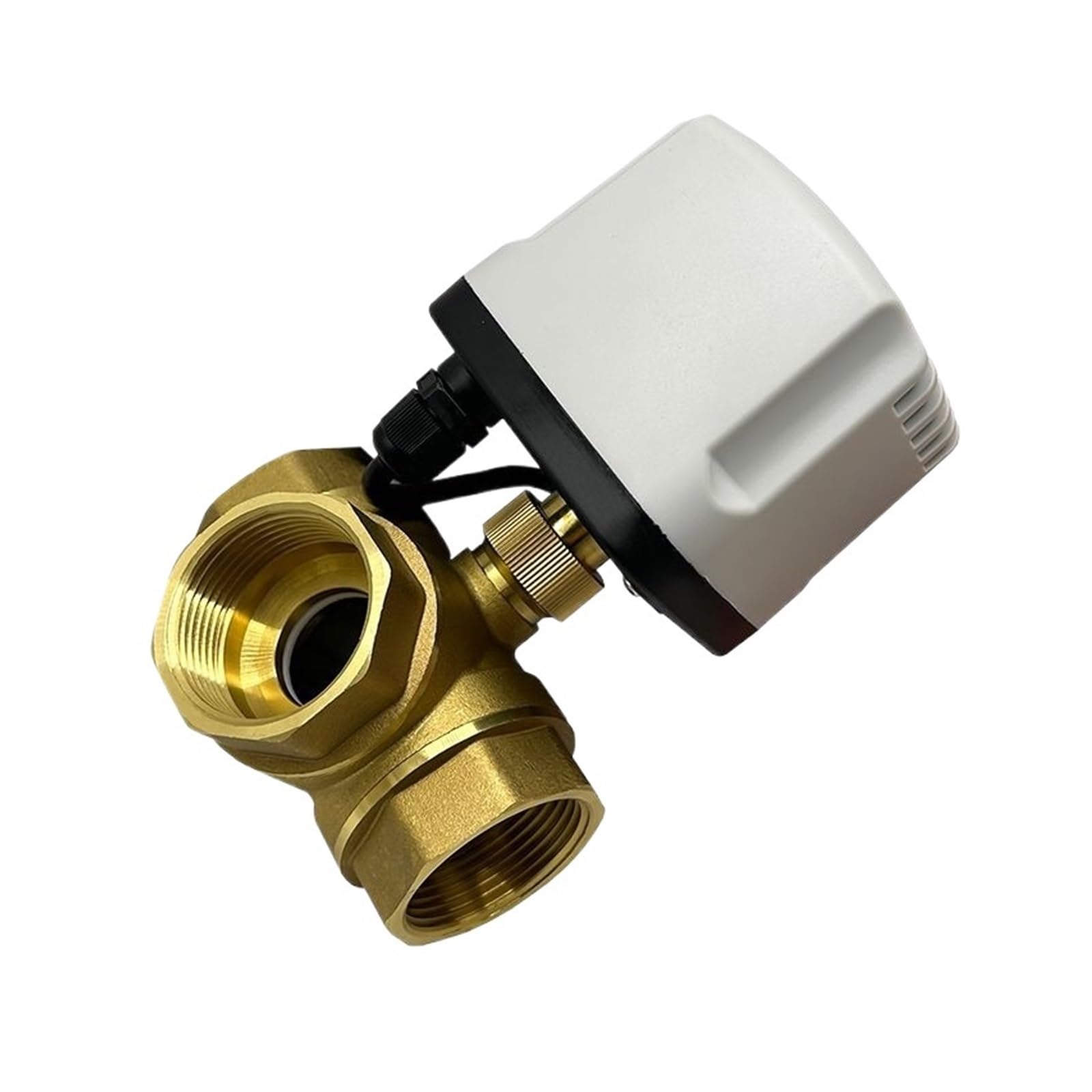 Válvula de bola motorizada DN15 DN20 DN25 DN32 DN40 Válvula de bola motorizada de latón de 3 vías - Control de cable Tipo T Válvula de bola eléctrica impermeable IP65 Piezas de válvulas de apertura y