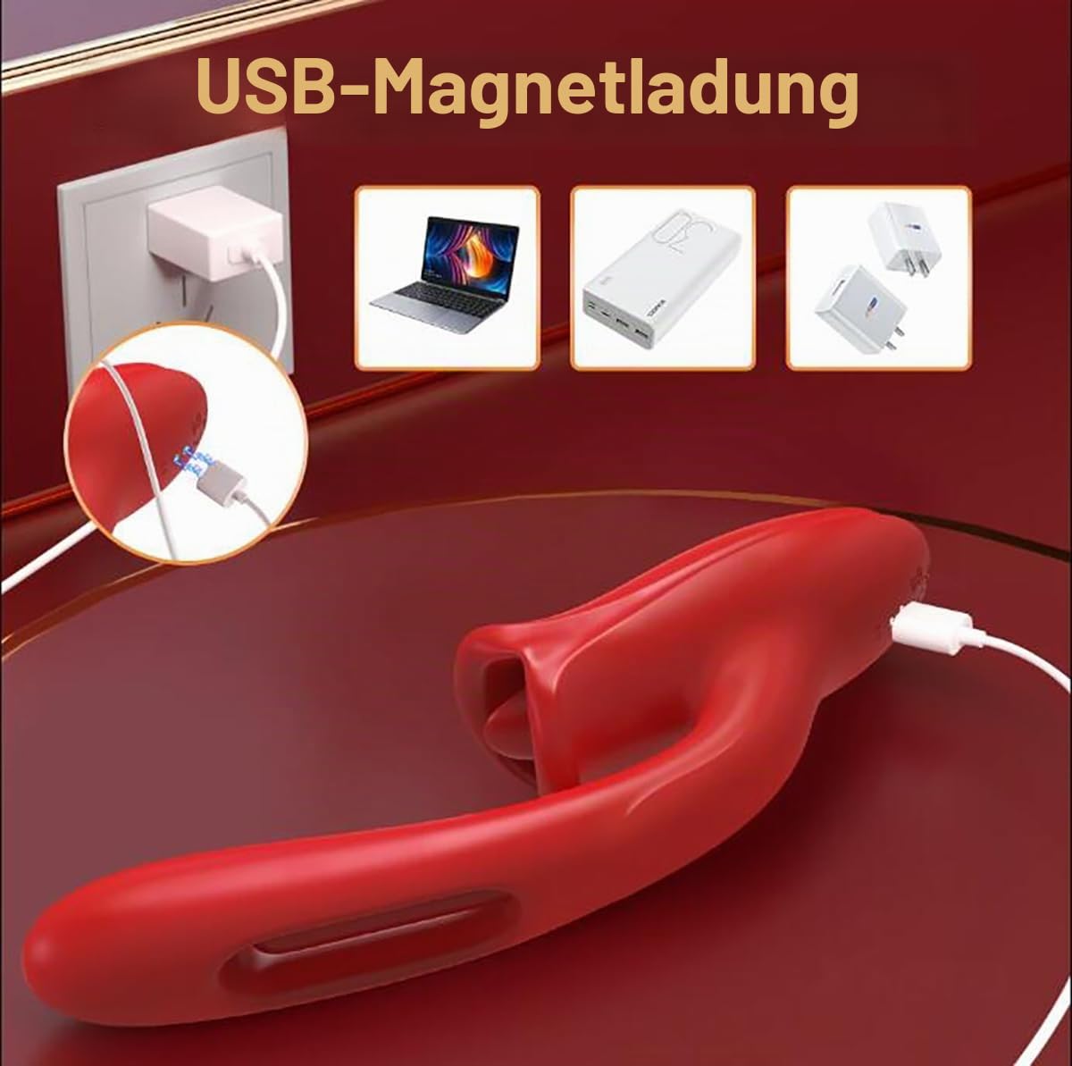 Silikon 3 in 1 Dildo Rabbit Vibratoren mit 10 Slap Vibrationsmodi Zunge Saugen für Sie, Leise G-Punkt Klitoris Stimulator Analvibrator Massage Stab Erotic Sex spielzeug für Paare Frauen(A)