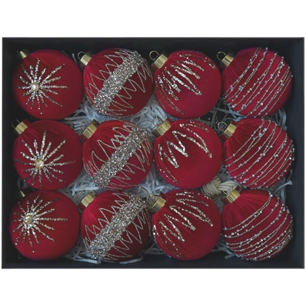 Boules de Noël floquées élégantes pour un sapin raffiné et durable