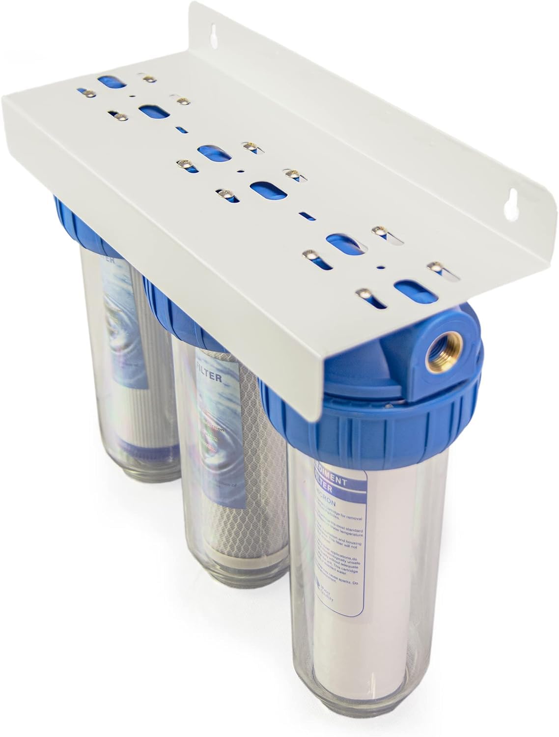 filtro acqua tre stadi sei cartucce NW-BR10B4 filtrazione sedimenti e carboni attivi 1" 1/2" 3/4" (1" (32,89mm))