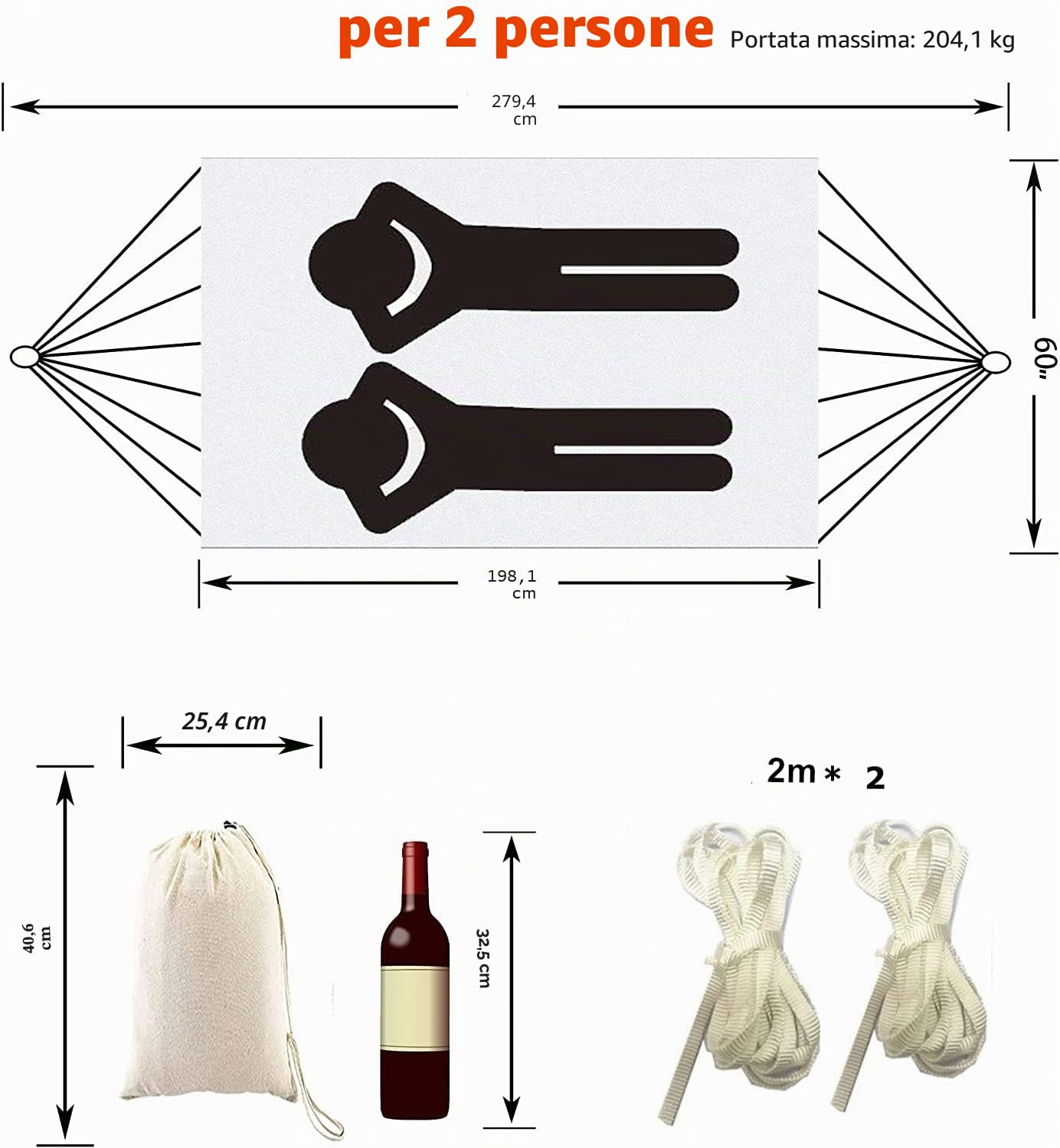 Amaca da Giardino Amaca Sospesa Doppia in Cotone con Frange per Appendere in Spiaggia o Patio Esterno Amaca Brasiliana