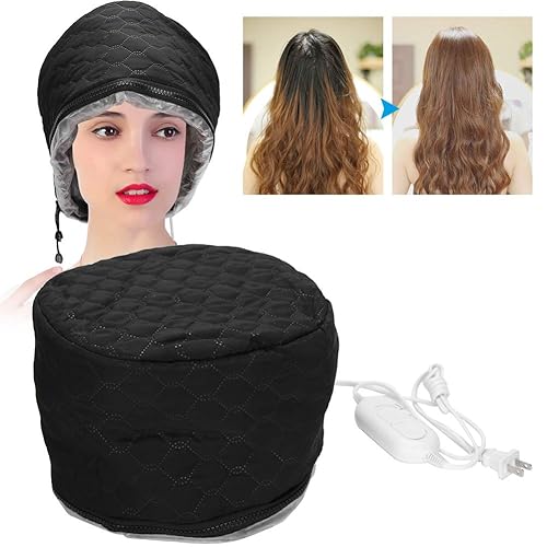 Miniatura 9 de Gorro de vapor para el cabello, 3 engranajes, control inteligente de temperatura, sombrero de tratamiento de aceite caliente, calefacción eléctrica