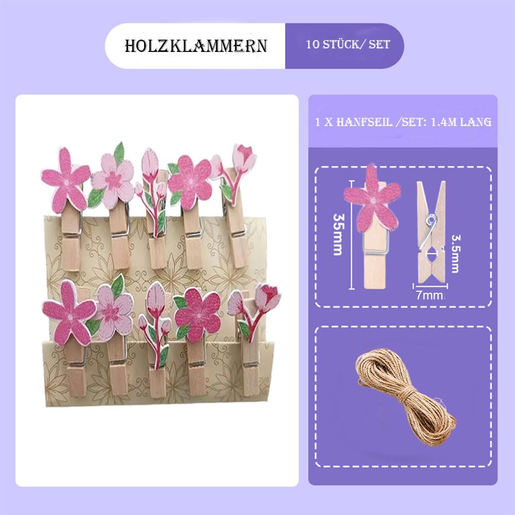 Mini pinzas para la ropa, 100 unidades, pinzas de madera, pinzas decorativas pequeñas, pinzas para fotos, pinzas decorativas con cuerda, clips de madera para soporte de fotos, manualidades