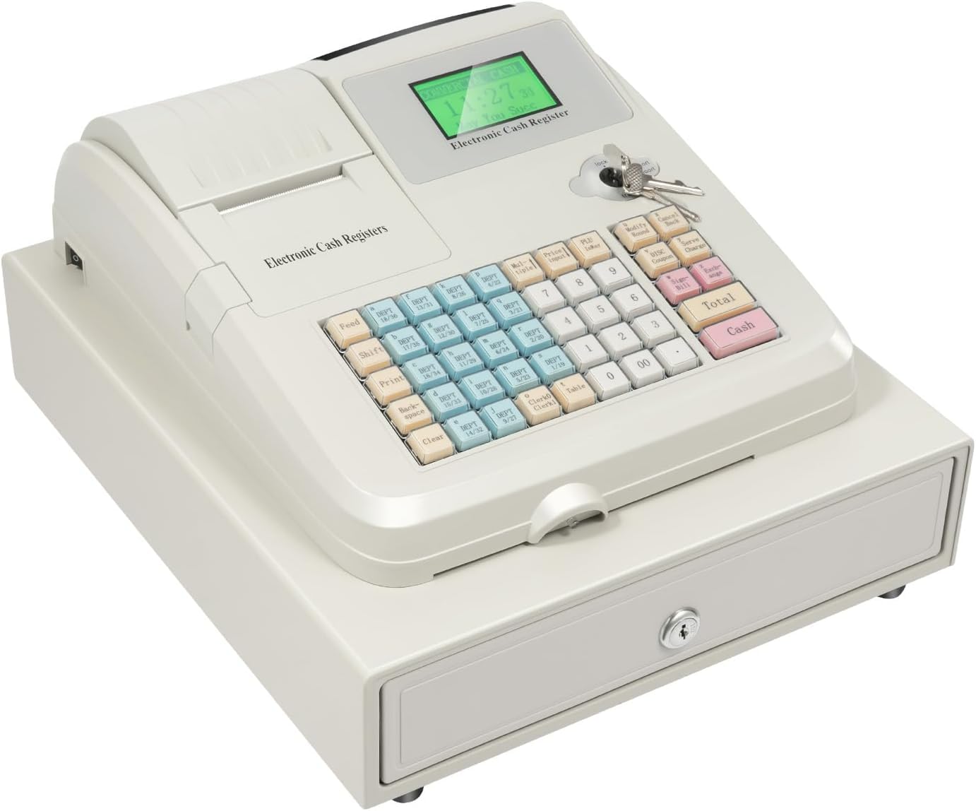 Sistema Tpv Digital Led De 48 Teclas con Cajón - Caja Registradora Electrónica Multifuncional para Comercios Y Restaurantes - Solución Eficiente para La Gestión De Efectivo