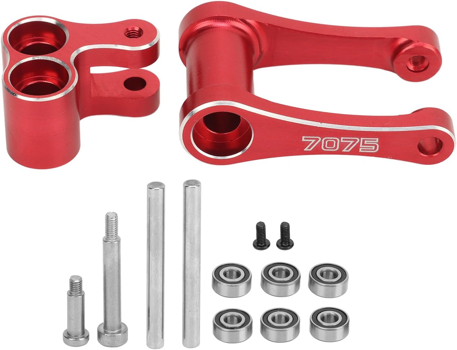 Motorcycle Rear Knuckle Pull Rod, Exquisite Aluminium Alloy Wear Motorcycle Upgraded Parts for Electric Motorcycle (Red)