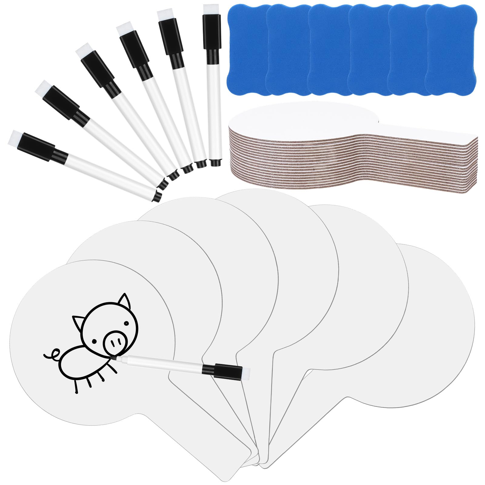 18 Pcs Dry Erase Answer Paddles Double-Sided Handheld Mini Whiteboards