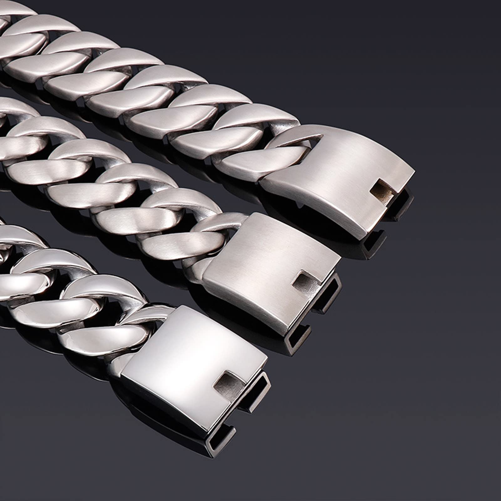 Herrenarmband in Edelstahl, Dick Glieder Link Armbänder für Männer Eco-Verpackung Kleine Geschenke für Männer