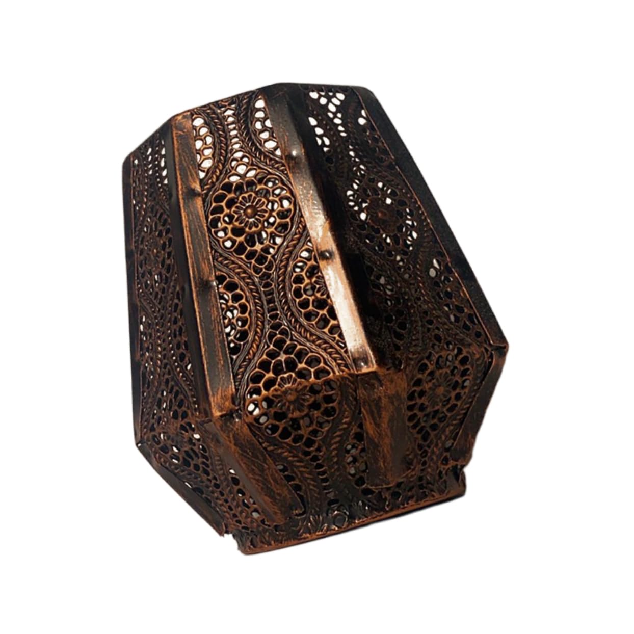 Artibetter 1pc Moroccan Candlesticks Metal Hanging Tea Light Holders Decoraciones para Salas De Casa Tealight Holder Decorative Black Trim Retro Candleholder Dining Table Iron Candle Holder