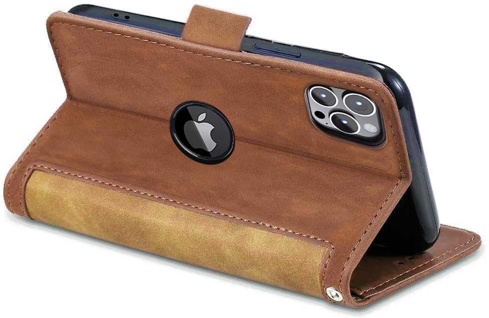 Image of Excelsior Flip Cover Compatible with iPhone 16 Pro | Premium PU Leather | 360 Degree Protection (Coffee)