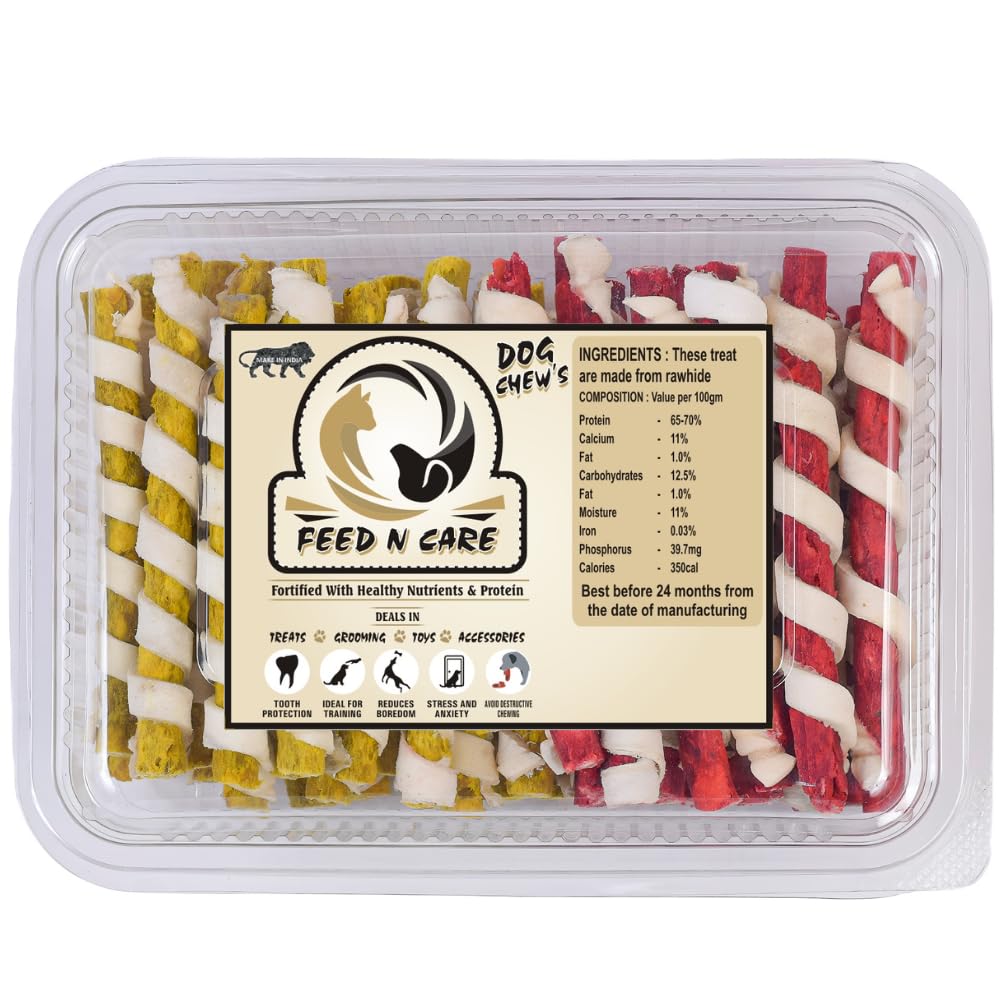 Feed N Care All Natural Ingredients Chew Stick Munchie for Dogs Chicken & Mutton Flavors Chew Sticks Spiral Munchy Treat Snacks for All Breed Dogs (Mix Flavour-4-KG) (B0C4HXTMXV) Amazon Price History, Amazon Price Tracker