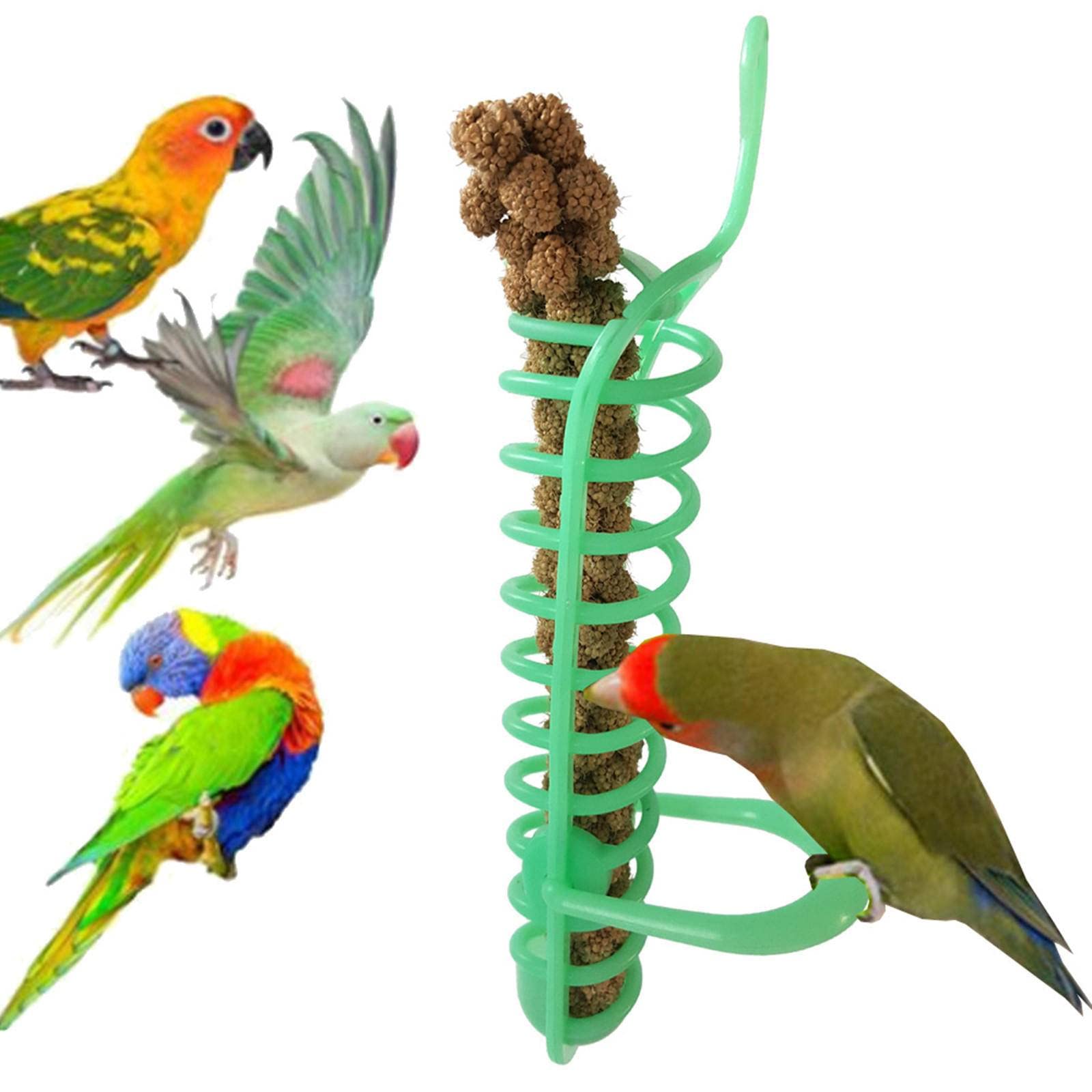 Panier d'alimentation oiseau avec support perchoir contre l'ennui
