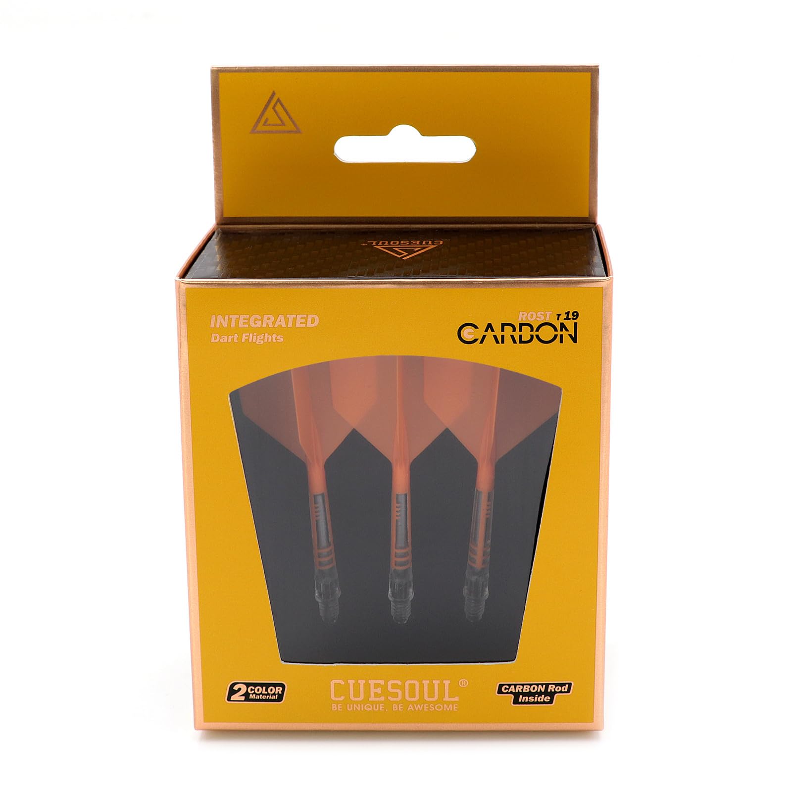 CUESOUL Rost T19 Carbone intégré Arbre de fléchette et Forme de Grande Aile de vol, Lot de 3