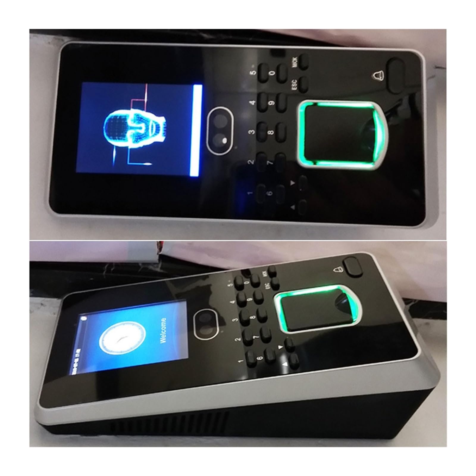 Máquina de relojería, ZK Multibio800-H 400 Reconocimiento de Huellas Dactilares faciales Control Acceso Puerta TCP/IP Rocorder Tiempo Asistencia Facial biométrico