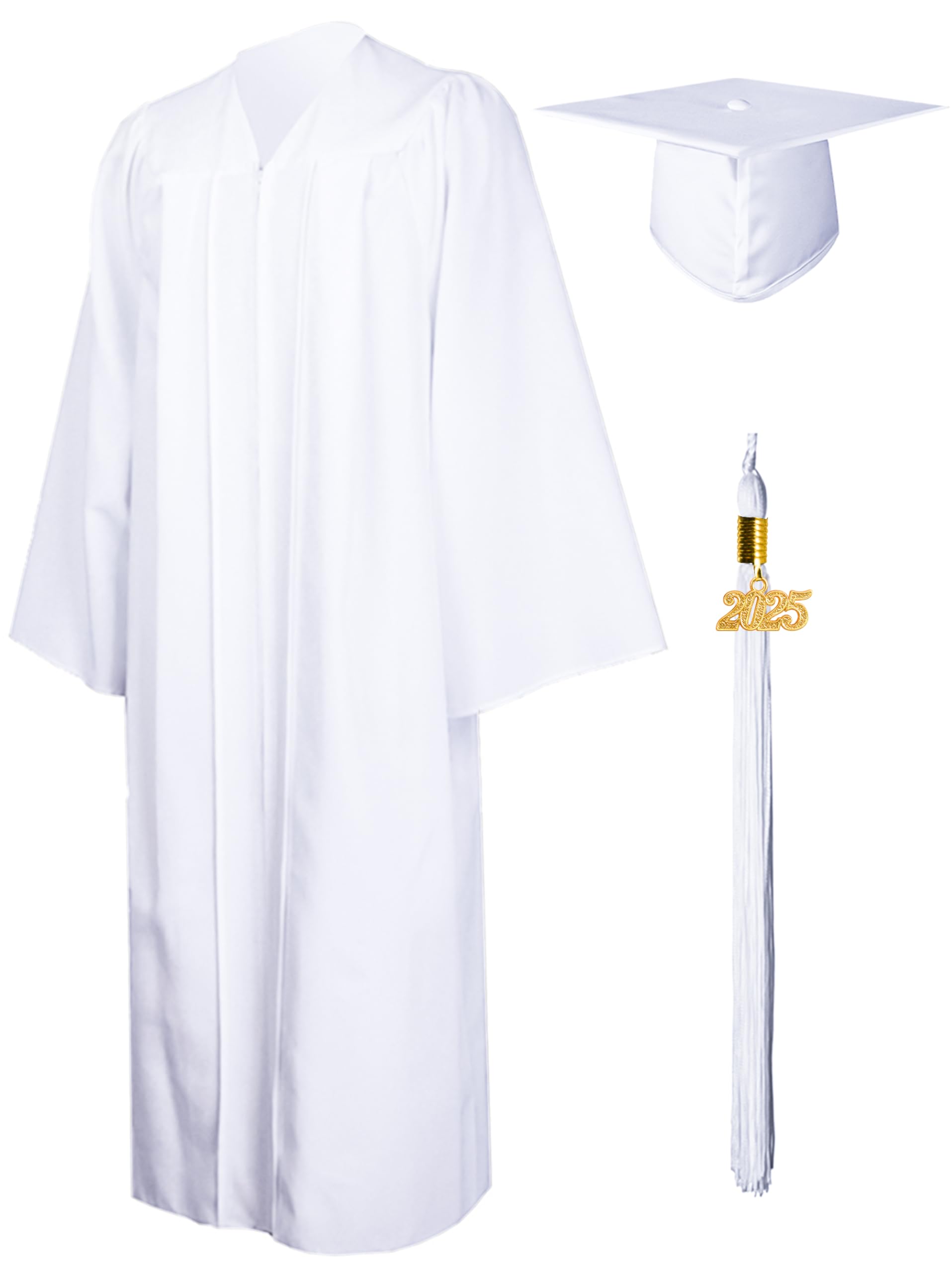 GraduationMall Matte Graduation Gown Cap Tassel Set 2025 for High School and Bachelor