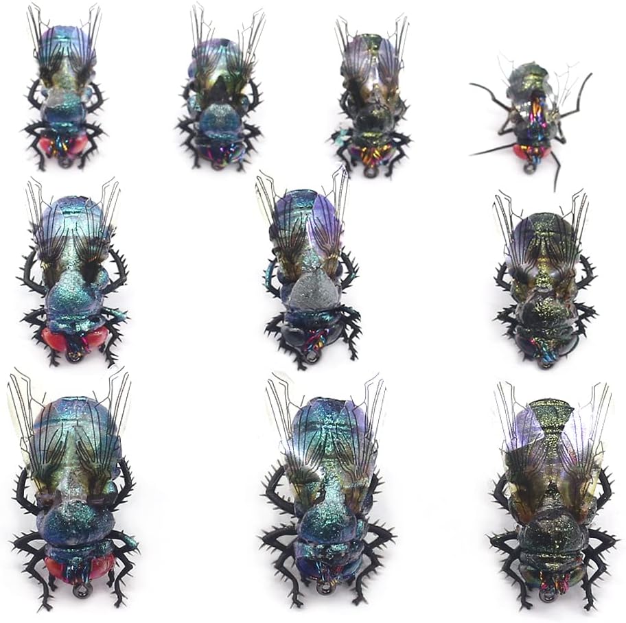 YZD Realistic Fly Fishing Dry Wet Nymph Trout Flies Topwater Lures for Freshwater Saltwater High Simulation Hand Tie Lure Kits 10 pcs : Sports & Outdoors