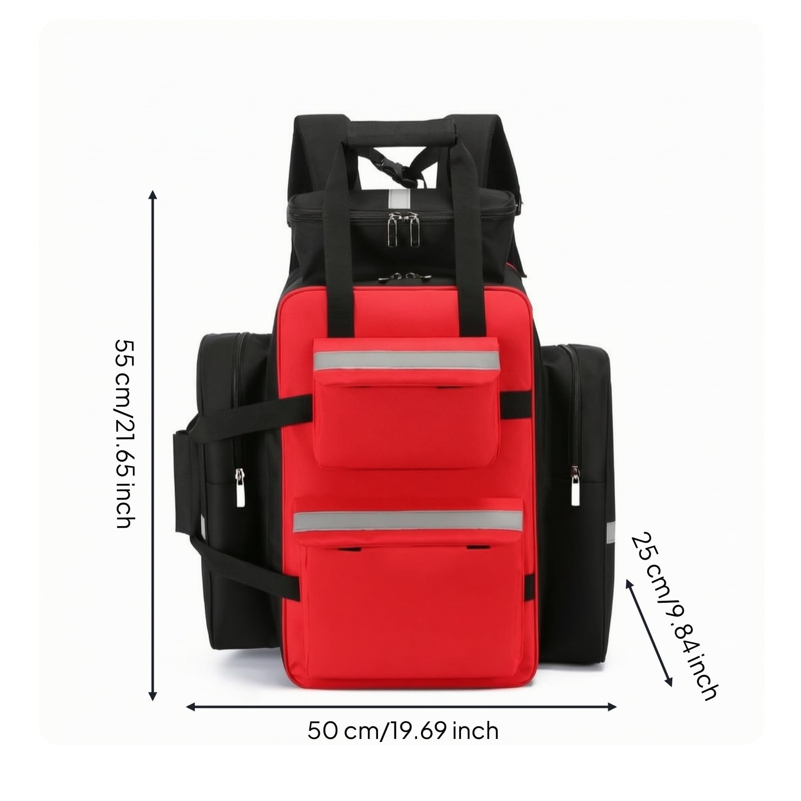 Zaino da Emergenza Impermeabile Zaino di Salvataggio Professionale Borsa con Strisce Riflettenti per Medici, Campeggio