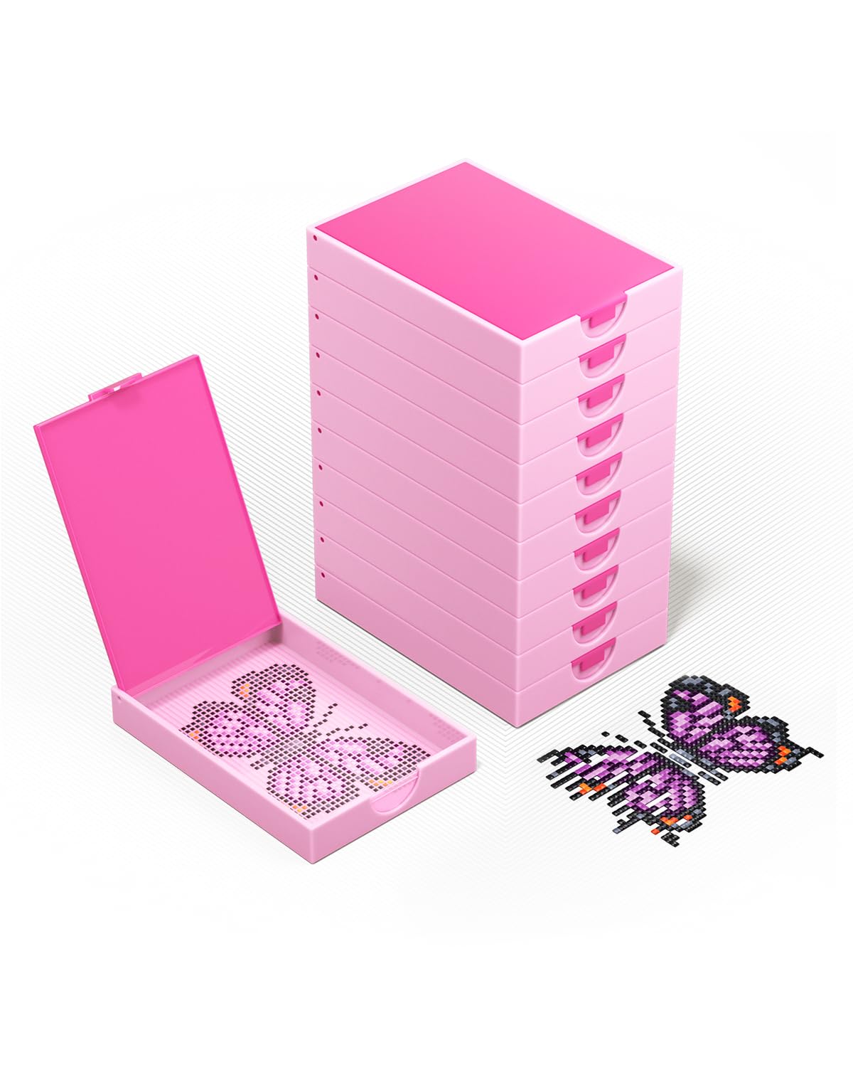 Amazon.com: CATEARED 2-in-1 Diamond Art Trays With Lids,Anti