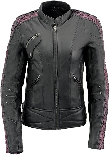 Miniatura 4 de Milwaukee - Chaqueta de cuero para mujer con relieve Phoenix