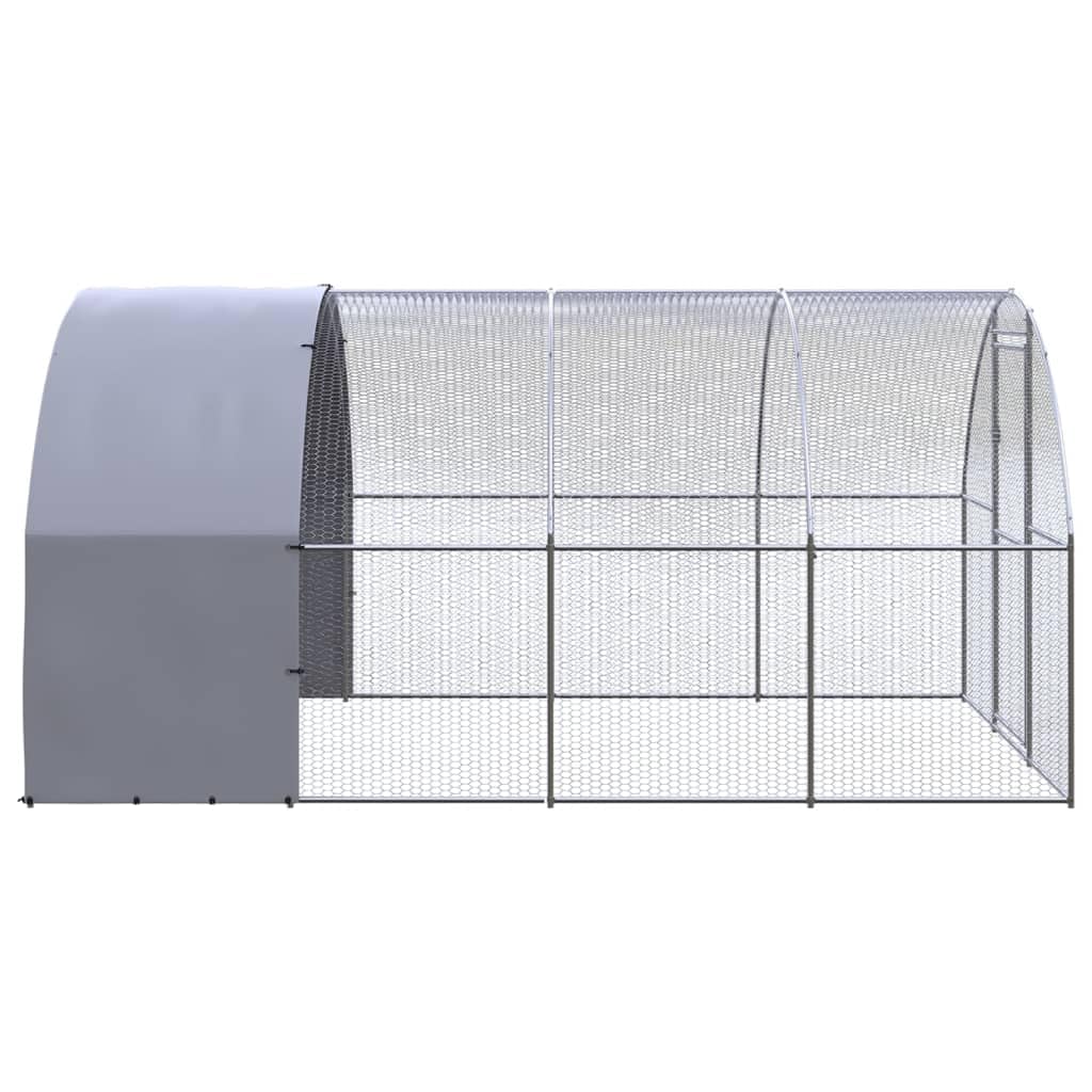 Pollaio per esterni in acciaio zincato, 3 x 4 x 2 m, con tetto in polietilene impermeabile, capiente recinto per conigli, porcellini d'India, criceti, roditori, furetti, ricci