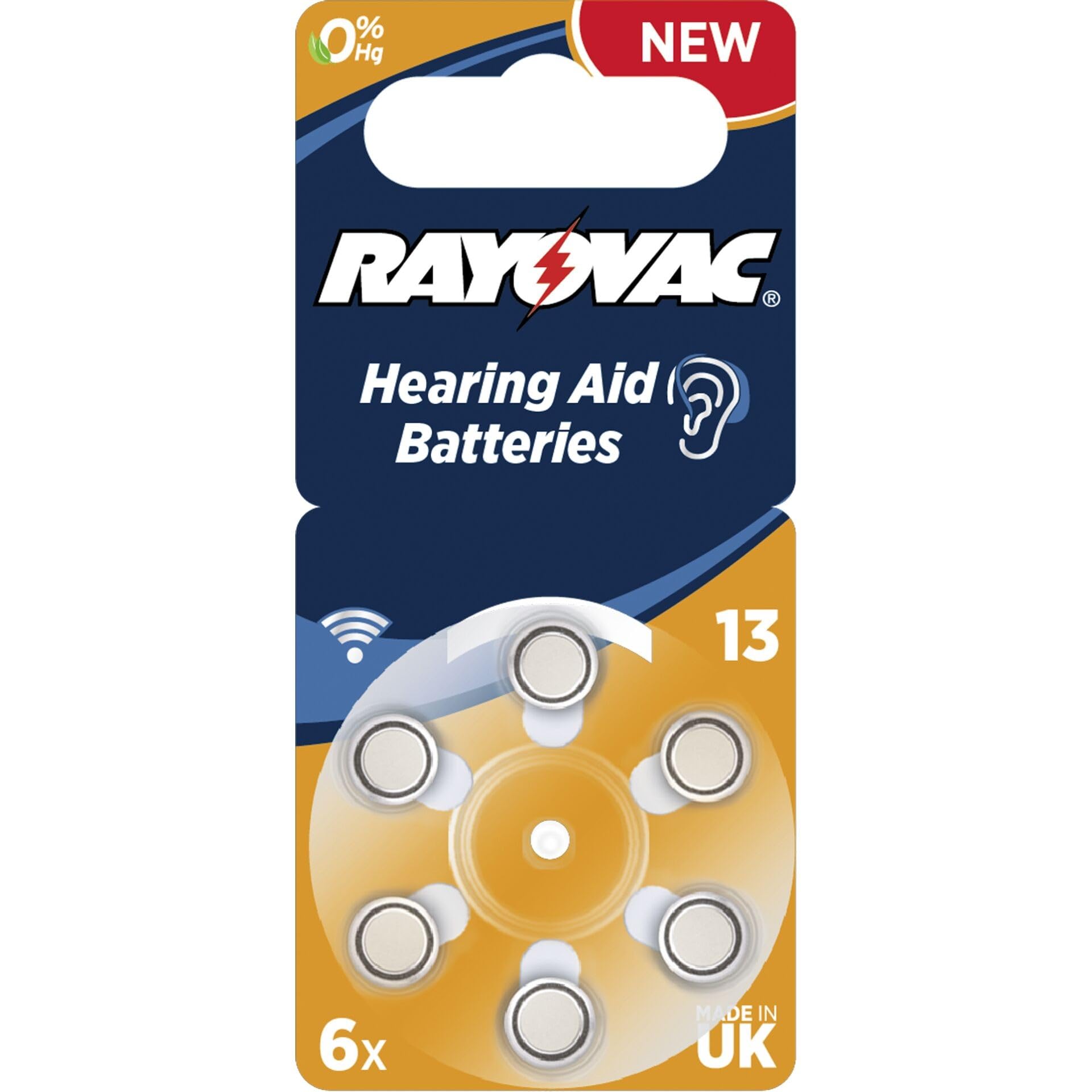 Size 13 PR48 Hearing Aid Batteries 6-Pack