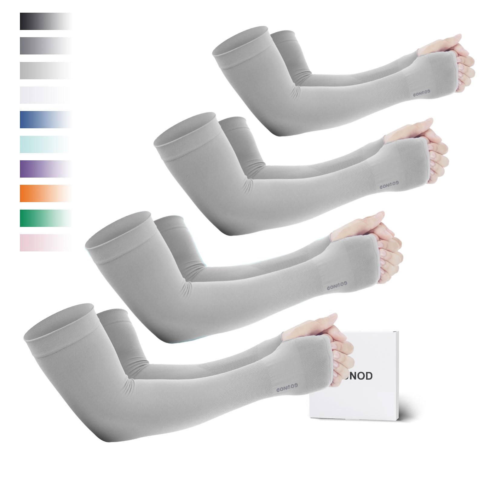 GOUNOD Sun Protection Cooling Arm Sleeves with Thumb Holes UPF 50+ UV