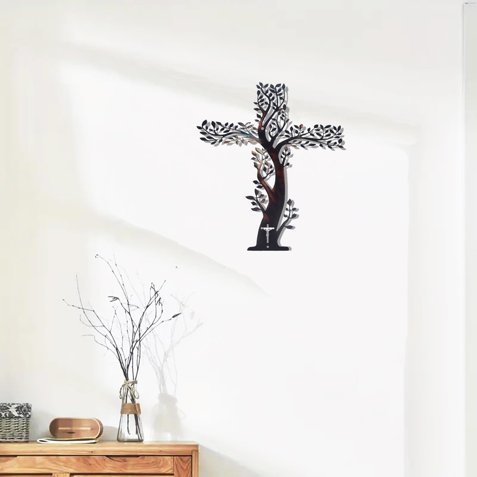Amazon.com: YO-yiHHG Metal Cross Tree Wall Decor, Tree of Life