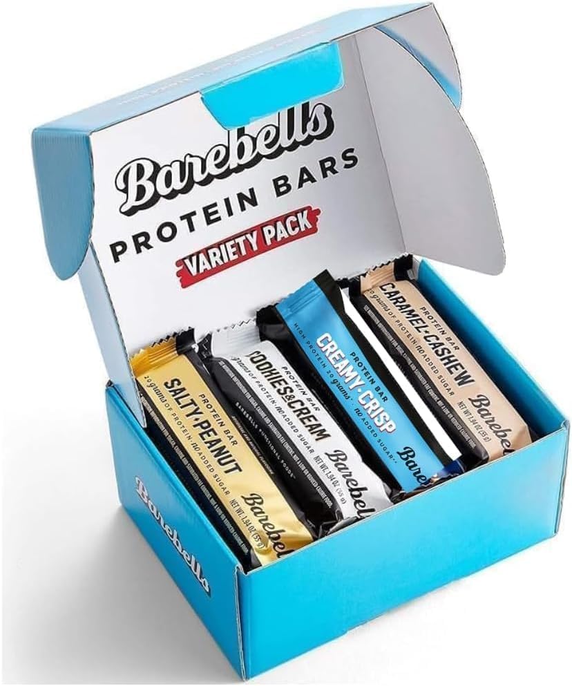 Barebells High Protein Bars Variety Pack – 12 × 55 g | 20 g Protein, No Added Sugar | 4 Flavours: Creamy Crispy, Caramel Cashew, Salty Peanut & Cookies & [Cream/Caramel] | Guilt-Free Snack