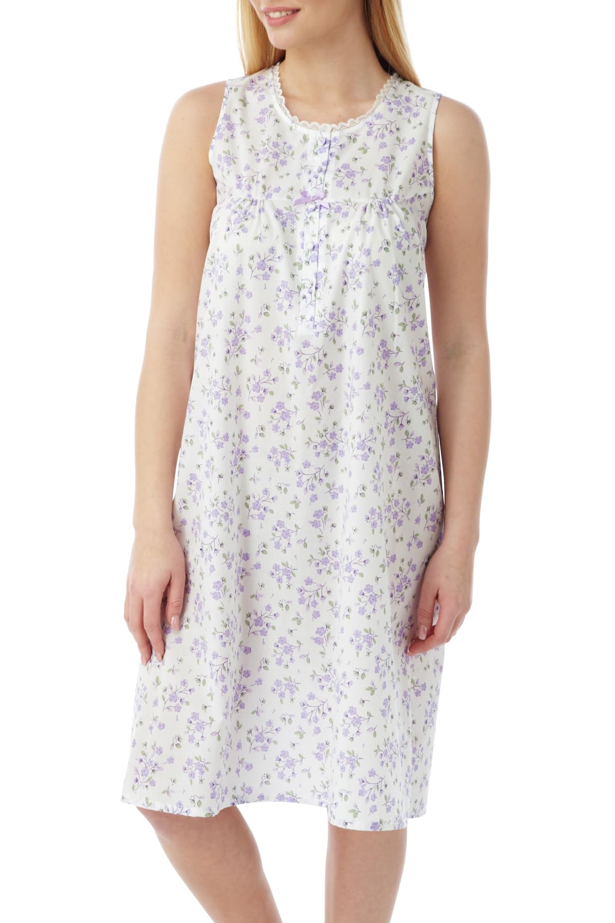 Marlon Women's Lilac Sprig Harriet Nightie, 28-30