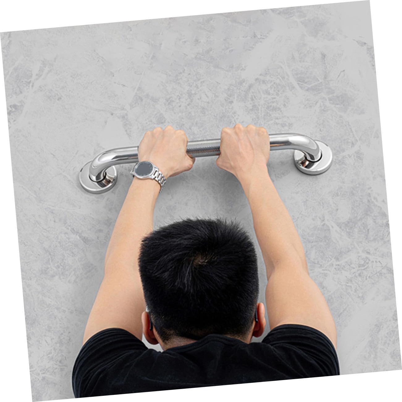 Barra De Apoyo Antideslizante Sus304 De Acero Inoxidable 40 Cm, Asidero Para Baño y Ducha, Barra De Seguridad Para Personas Mayores, Soporte Resistente y Estable Para Uso Baño