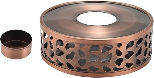 Calentador de té de acero duradero, base de calefacción, tetera, estufa de té caliente, tetera de vela, juego de té