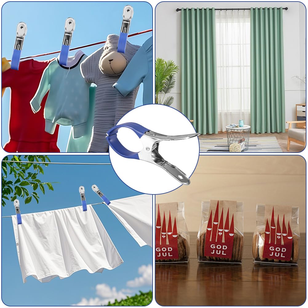 10 pinzas de metal para cubierta de piscina con película protectora, abrazaderas de sujeción con fuerte fuerza de sujeción para piscinas sobre el suelo, fotografía, lona, abrazaderas de resorte