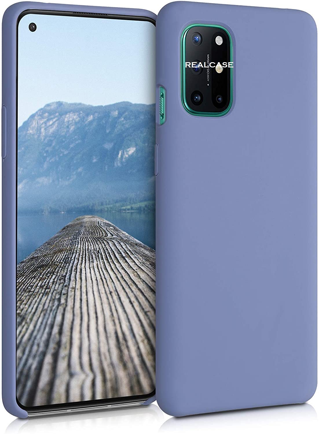 REALCASE Oneplus 8T/ OnePlus 9R Back Cover Case | Full Protective Liquid Silicone Case Back Cover for Oneplus 9R/ Oneplus 8T (S-Lavender Grey