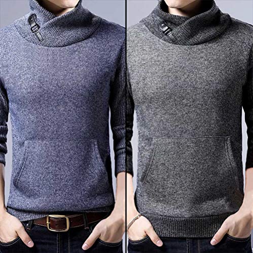 Gioberti Mens Knitted Turtleneck Collar Pullover Sweater with Soft Brushed Flannel Lining2