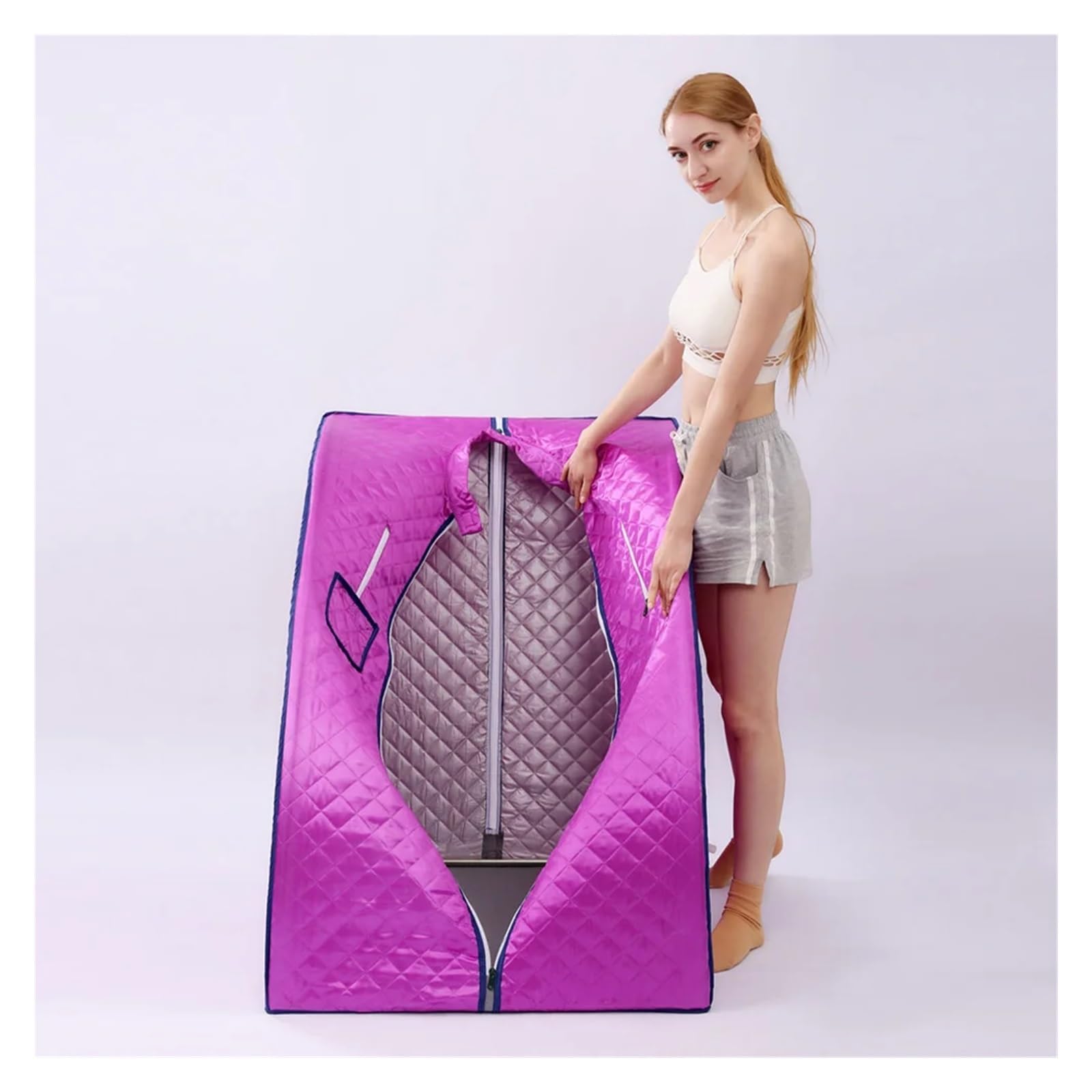 Remote Portable One Person Infrared Suitable Indoor Sauna Room For Family(Silver)