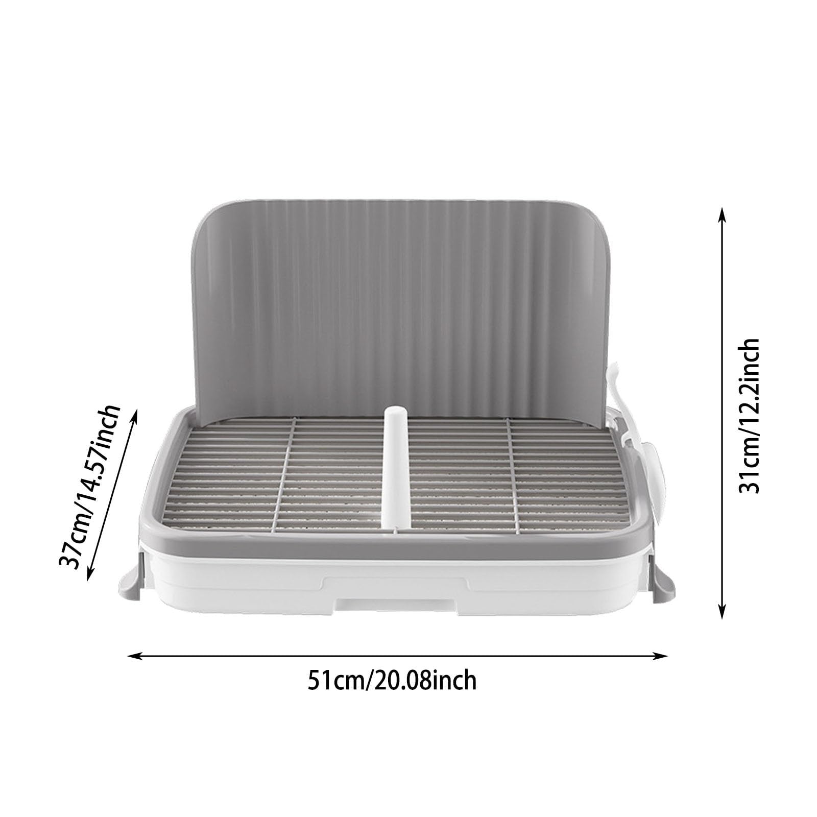 Litière pour chien avec protection anti-éclaboussures - Litière XXL pour chien et chat avec grille amovible et bac blanc - Nettoyage rapide, étanche