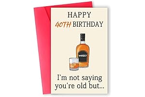 Funny 40th Birthday Whiskey Card, 40th Birthday Gifts for Men/Women, 40th Birthday Decorations