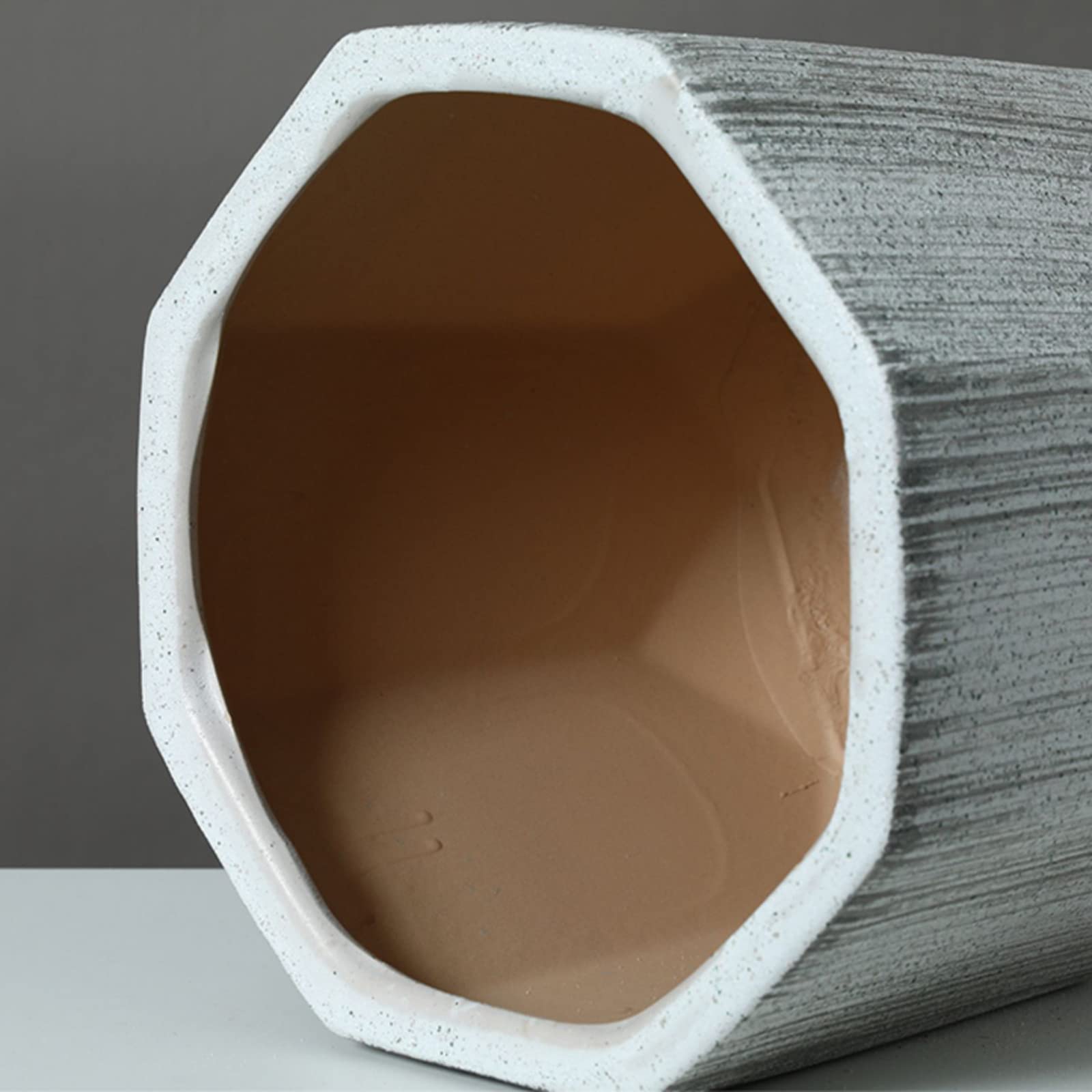 Vasi da Giardino 9.4/11.8/14.5 Pollici Grande Vaso per Piante da Fiore, vasi da Giardinaggio Geometrici in Ceramica con Foro di drenaggio per Ufficio Esterno Interno