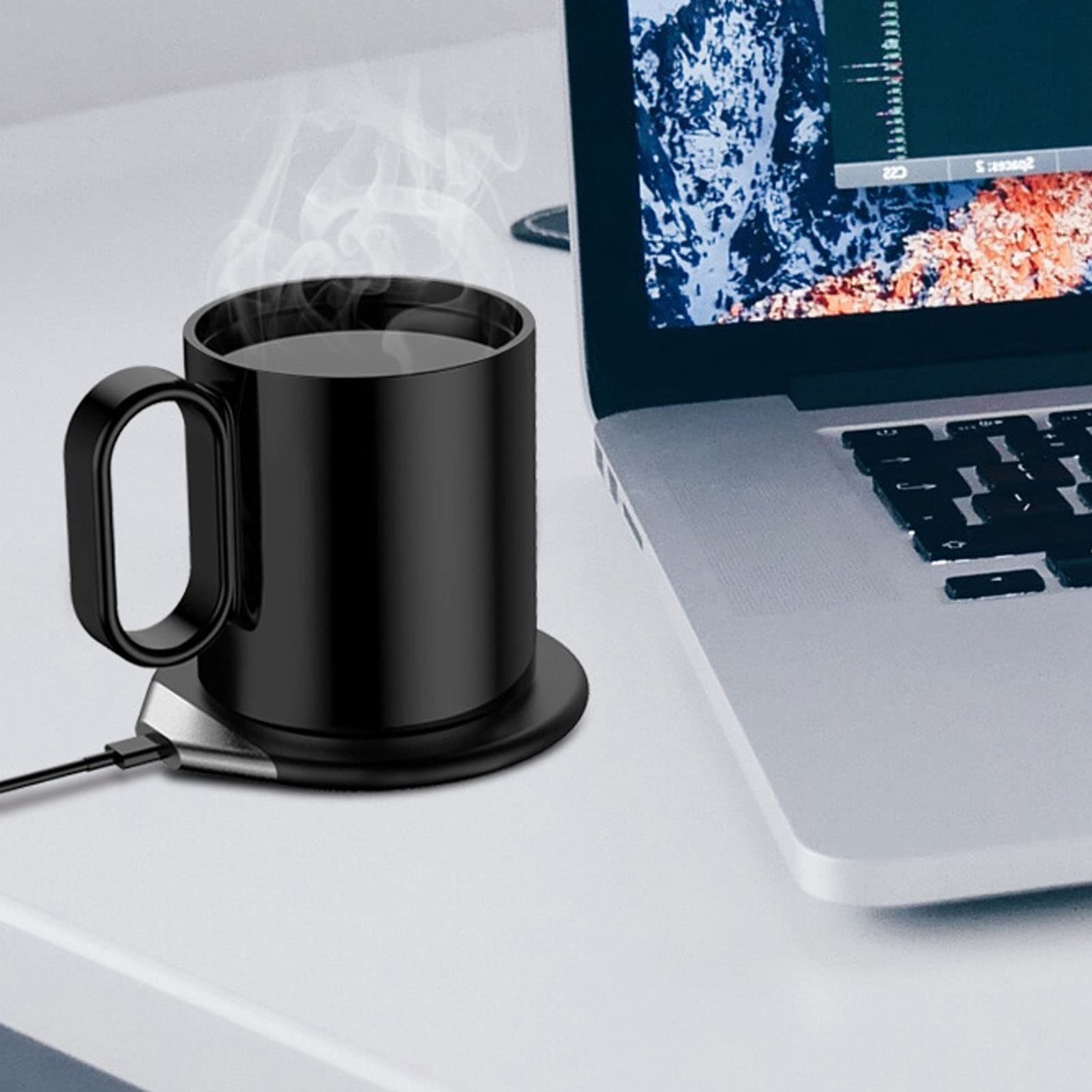 Calentador De Tazas De Café, Control De Temperatura Del Calentador De Tazas Inteligente, Calentador De Café Eléctrico Taza De Agitación Automática Calentador De Tazas(A)