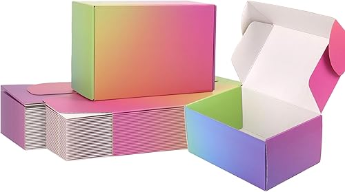 Miniatura 11 de Cajas de envío medianas de 10 x 8 x 2 pulgadas, paquete de 40 cajas de cartón corrugado marrón para embalaje, envío de regalos para pequeñas empresas