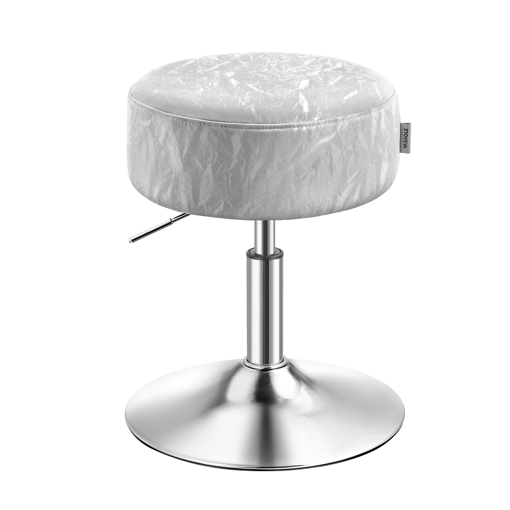 VASAGLE Dressing Table Stool, Height Adjustable Makeup Vanity Stool, 360° Swivel, PU Upholstery, Thick Cushion, for Bedroom, Kitchen, Dining Room, Modern, Dove Grey LJB120GD02