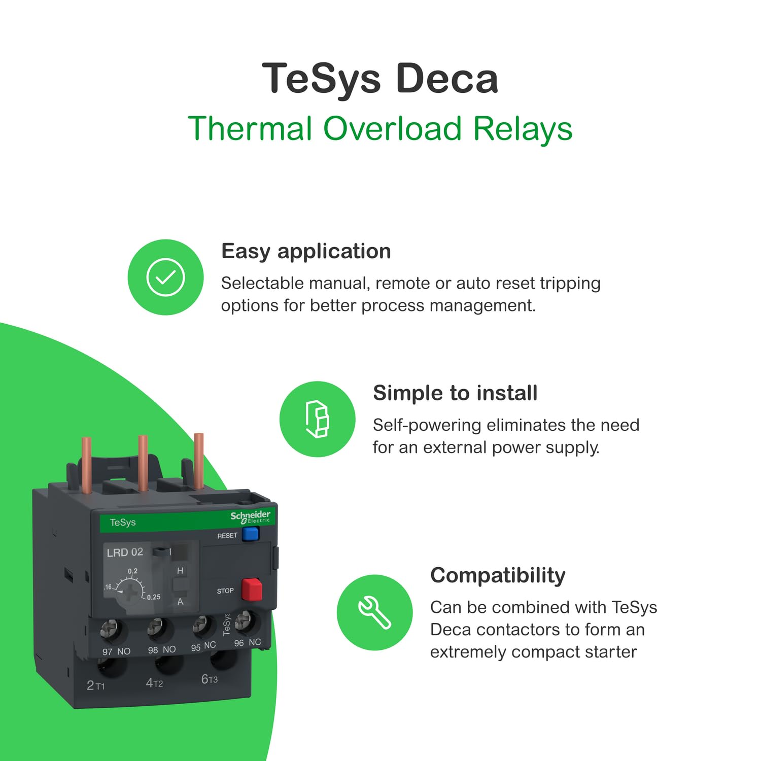 Schneider Electric LRD06 Tesys D Relés de Protección Térmica, 1.1,6 A, Clase 10A