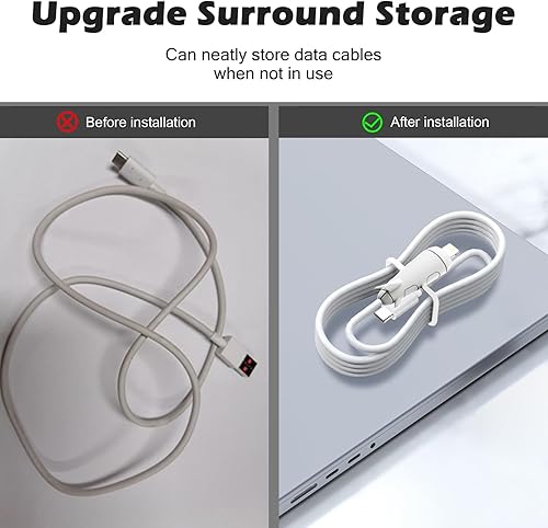 Miniatura 4 de CameCosy Funda protectora de cable 2 en 1 compatible con iPhone, Android, cable USB tipo C, 2 piezas de silicona estirable para ahorro de cables de