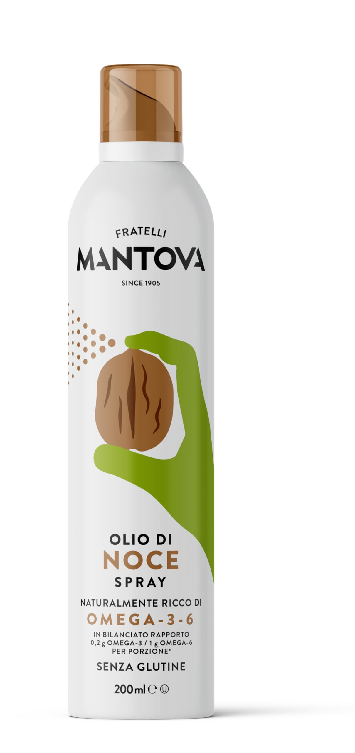 Olio di Noce Spray 200ml - Olio Spray nutraceutico – Salute & Benessere - Sprayleggero – 100% Naturale,100% Leggero, 100% Facile - Con lo spray risparmi fino al 90% di prodotto
