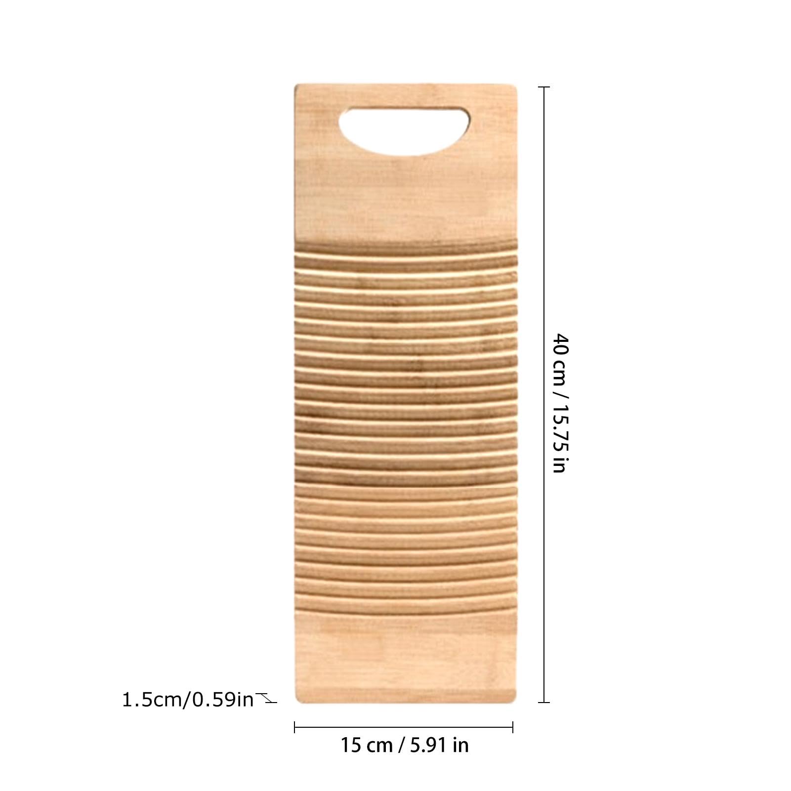 Tabla de Limpieza de lavandería, Herramientas para Lavar Ropa a Mano, Lavandería Lavandería, Tabla de Fregar pequeña, Lavadora de Ma con patrón Ondulado, Madera Natural, eficiente y